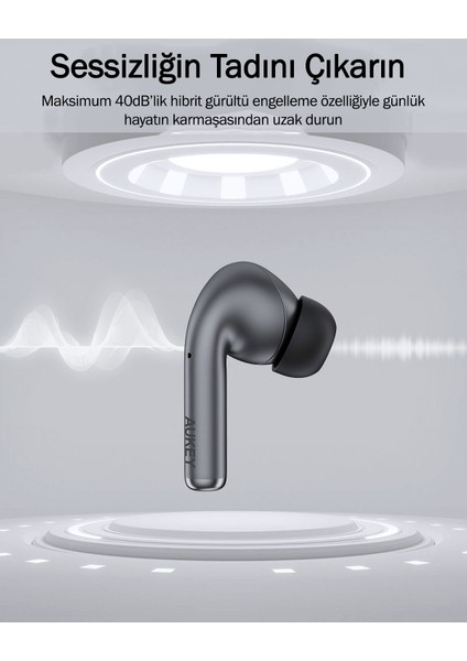 Ep-B1-Gy Adaptif Hibrit Anc 10MM Sürücü Kablosuz Kulaklık 25 Saat Müzik - Koyu Gri fiyatları