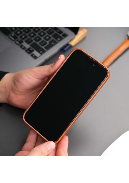 Apple iPhone 13 Pro Max Kılıf - El Yapımı Apple iPhone 13 Pro Max Deri Kılıf - Kişiselleştirilebilir Telefon Kılıfı - Taba