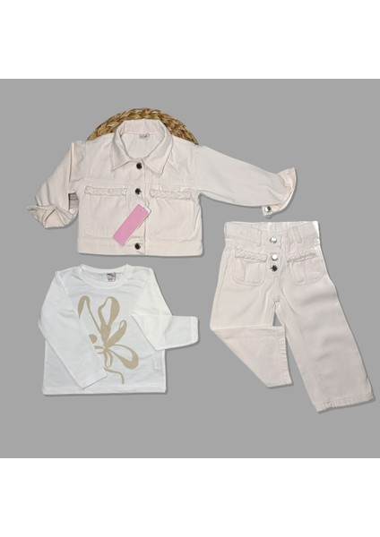 Örgü Cep Detaylı Kot 3’lü Takım modelleri