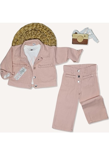 Örgü Cep Detaylı Kot 3’lü Takım