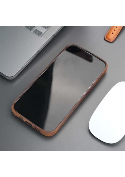 Apple iPhone 12 Pro Max Kılıf - El Yapımı Apple iPhone 12 Pro Max Deri Kılıf - Kişiselleştirilebilir Telefon Kılıfı - Antik Kahve
