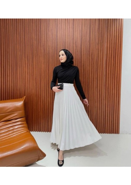 Butik Beli Lastikli Piliseli Kadın Etek