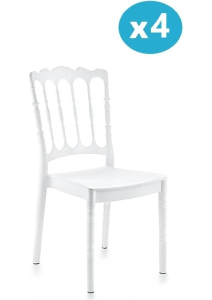 SY-2526 Estate Plastik Modern Bahçe Düğün Sandalye 4'lü Set