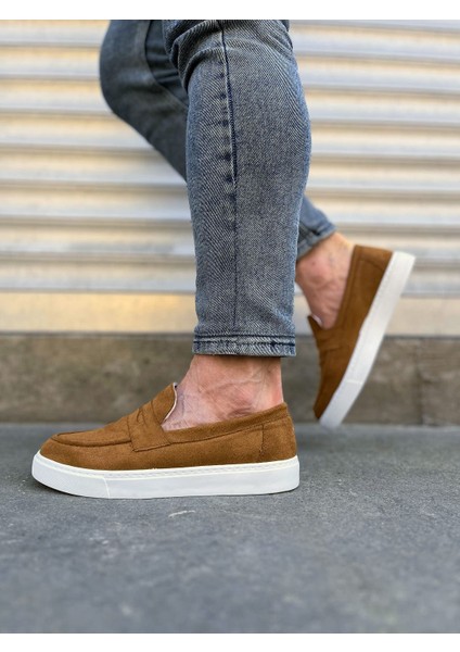 JY180 Estilo x Bağcıksız Süet Erkek Günlük Spor Klasik Ayakkabı Sbt - Taba modelleri