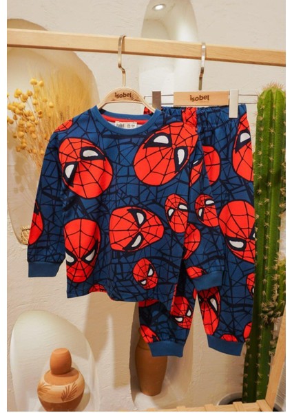 Erkek Çocuk Örümcek Adam Desenli Uzun Kollu Pijama Takımı
