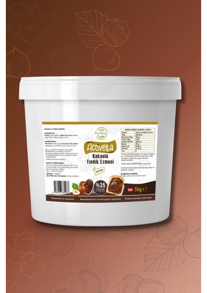 Kakaolu Fındık Ezmesi 5kg %35 Fındıklı