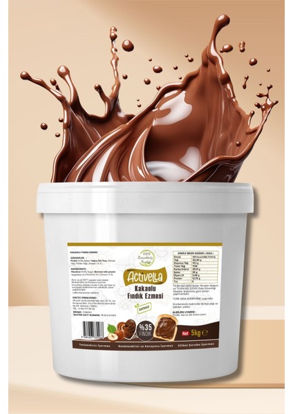 Kakaolu Fındık Ezmesi 5kg %35 Fındıklı