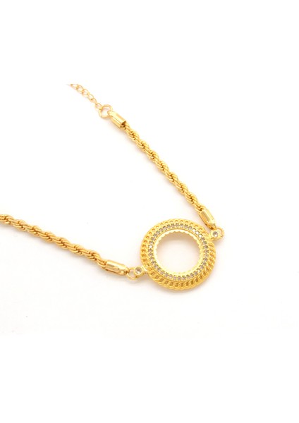 Çeyrek Altın Çerçeve Bileklik Çelik Altın Kaplama Burgu Model BLK-1081