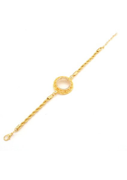 Çeyrek Altın Çerçeve Bileklik Çelik Altın Kaplama Işlemeli Burgu Model BLK-1075 modelleri