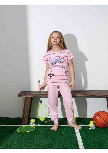 Kız Çocuk Desenli Pembe Pijama Takımı fiyatları