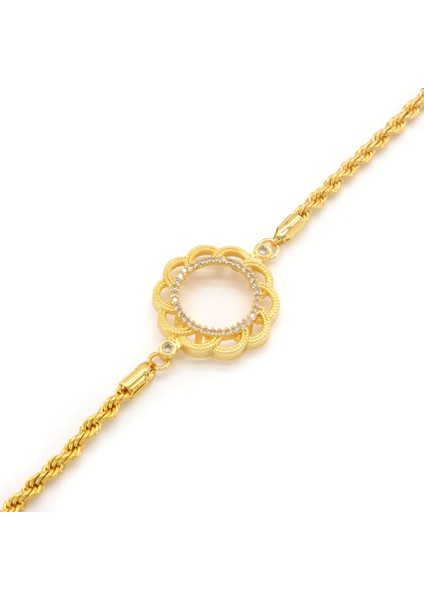 Çeyrek Altın Çerçeve Bileklik Çelik Altın Kaplama Çiçek Burgu Model BLK-1110 fiyatları