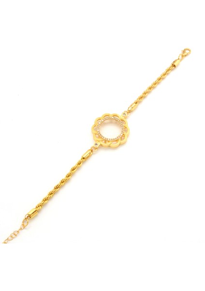 Çeyrek Altın Çerçeve Bileklik Çelik Altın Kaplama Çiçek Burgu Model BLK-1110 modelleri