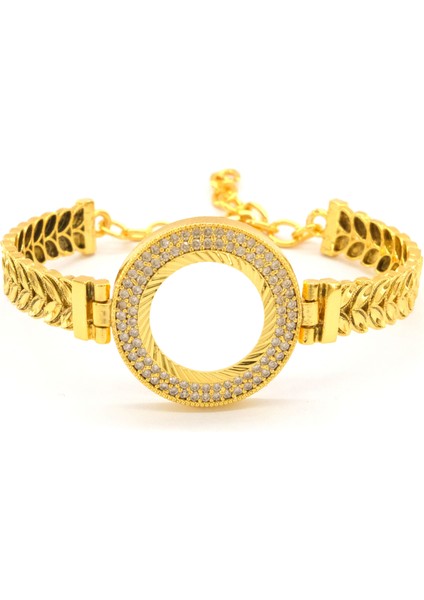 Çeyrek Altın Çerçeve Bileklik Çelik Altın Kaplama Arpa MODEL-BLZ-631