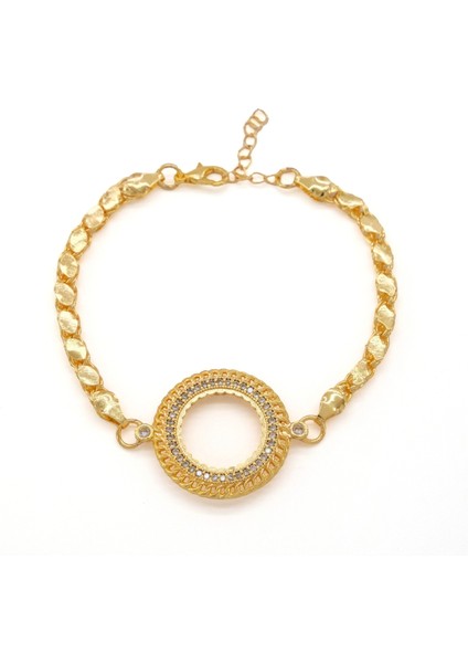 Çeyrek Altın Çerçeve Bileklik Çelik Altın Kaplama Arpa Model BLK-1099