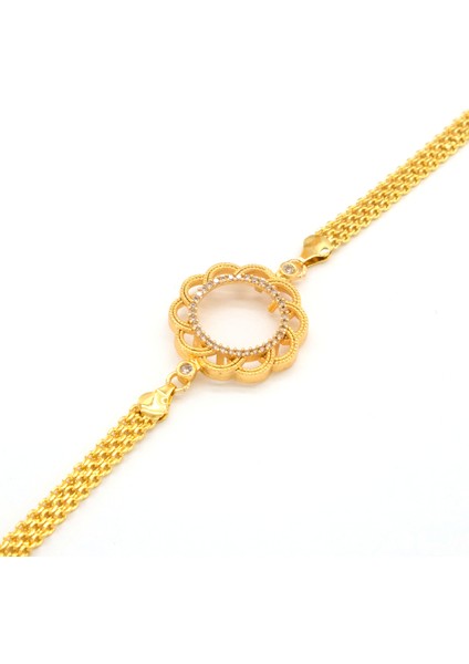 Çeyrek Altın Çerçeve Bileklik Çelik Altın Kaplama Çiçek Model BLK-1094 fiyatları