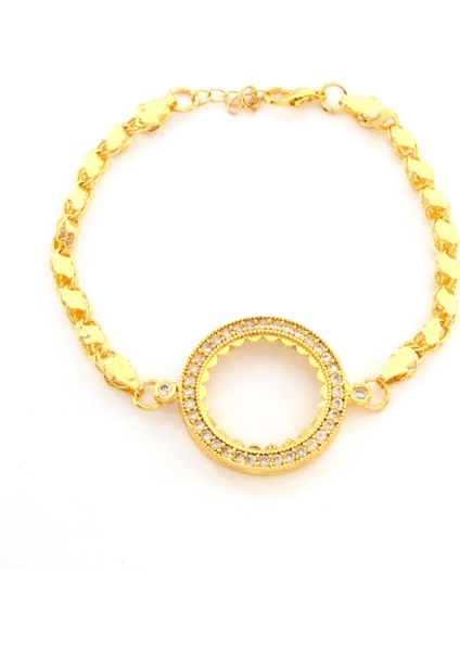Yarım Altın Çerçeve Bileklik Çelik Altın Kaplama Arpa Model BLK-1104