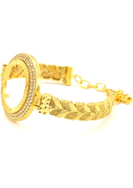 Yarım Altın Çerçeve Bileklik Çelik Altın Kaplama Arpa MODEL-BLZ-622 modelleri