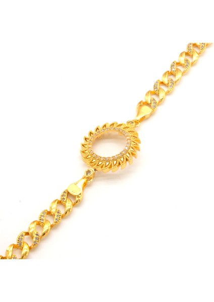 Çeyrek Altın Çerçeve Bileklik Çelik Altın Kaplama Figaro Güneş Model BLK-1097 fiyatları