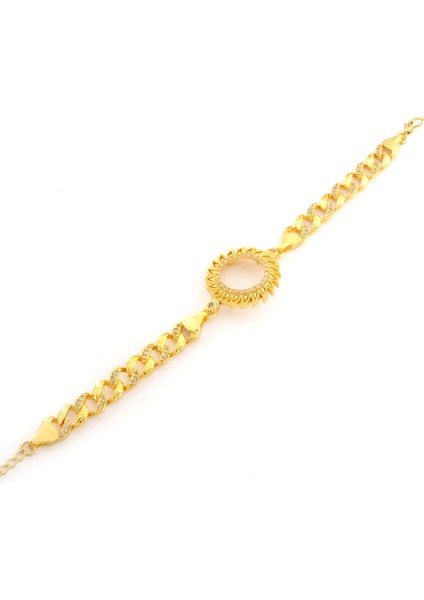 Çeyrek Altın Çerçeve Bileklik Çelik Altın Kaplama Figaro Güneş Model BLK-1097 modelleri