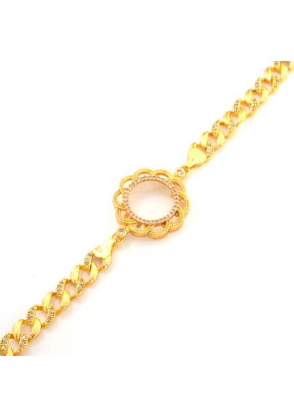 Çeyrek Altın Çerçeve Bileklik Çelik Altın Kaplama Çiçek Figaro Model BLK-1092 fiyatları