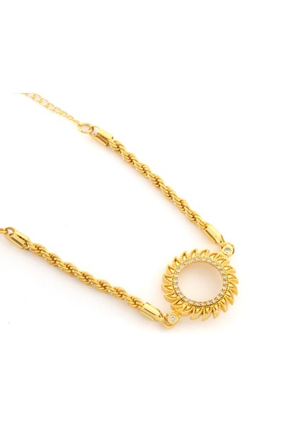 Çeyrek Altın Çerçeve Bileklik Çelik Altın Kaplama Burgu Model BLK-1087