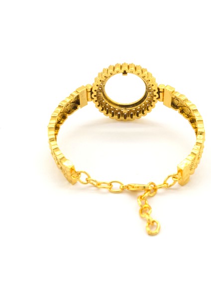 Çeyrek Altın Çerçeve Bileklik Çelik Altın Kaplama BLZ-641 fırsatları