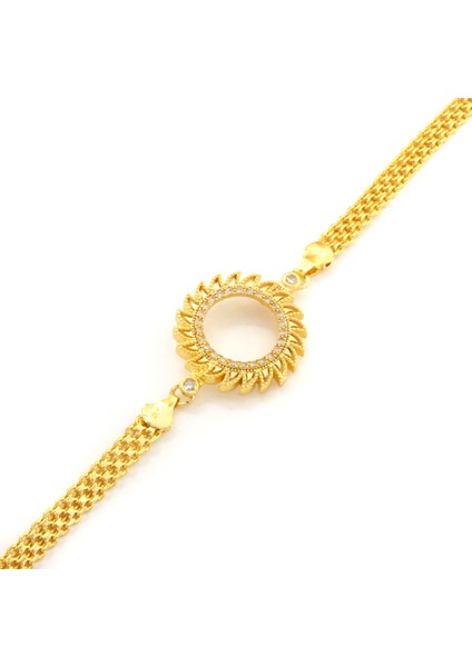 Çeyrek Altın Çerçeve Bileklik Çelik Altın Kaplama Güneş Model BLK-1084 fiyatları