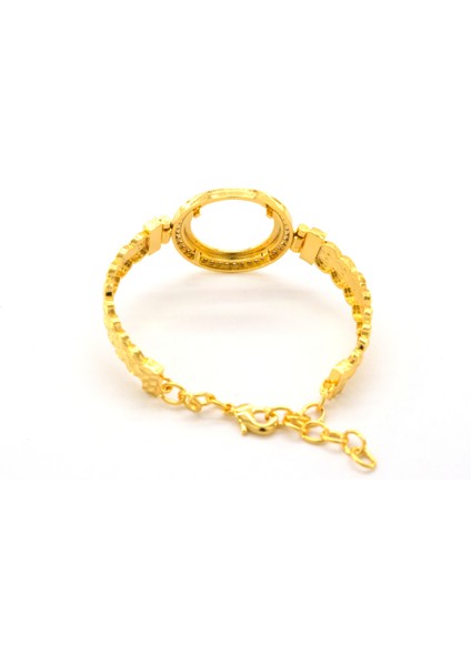 Çeyrek Altın Çerçeve Bileklik Çelik Altın Kaplama BLZ-647 fırsatları