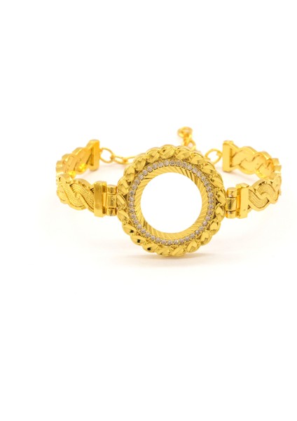 Çeyrek Altın Çerçeve Bileklik Çelik Altın Kaplama Örgü MODEL-BLZ-635