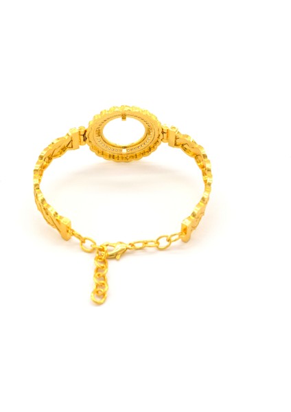 Çeyrek Altın Çerçeve Bileklik Çelik Altın Kaplama Örgü MODEL-BLZ-635 fırsatları