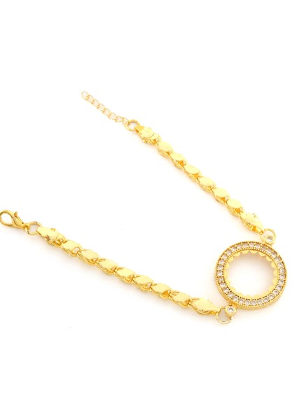 Çeyrek Altın Çerçeve Bileklik Çelik Altın Kaplama Arpa Model BLK-1101