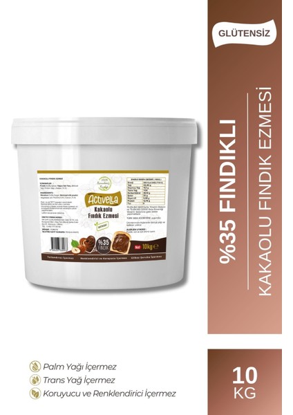 Kakaolu Fındık Ezmesi 10KG %35 Fındıklı