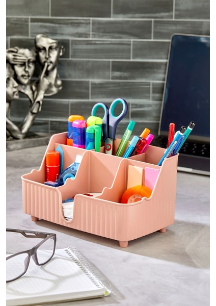 Line 6' Bölmeli Çok Amaçlı Masa Üstü Düzenleyici Kalemlik -Takı- Makyaj Organizeri fiyatları