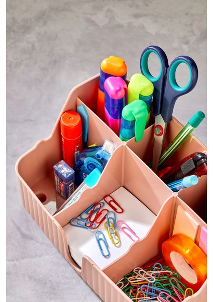 Line 6' Bölmeli Çok Amaçlı Masa Üstü Düzenleyici Kalemlik -Takı- Makyaj Organizeri modelleri