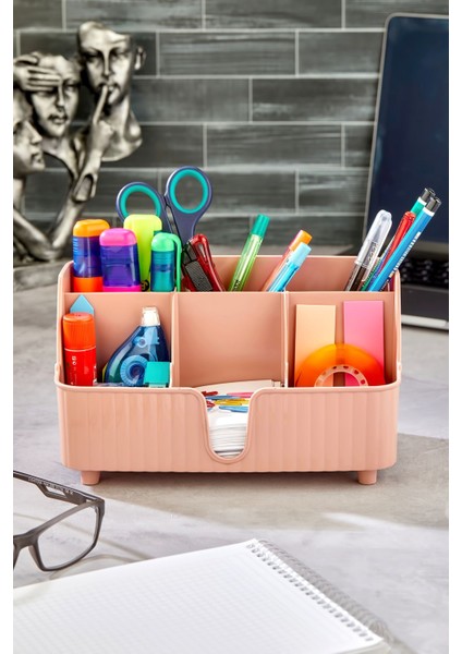 Line 6' Bölmeli Çok Amaçlı Masa Üstü Düzenleyici Kalemlik -Takı- Makyaj Organizeri fırsatları