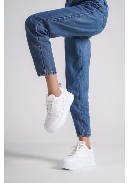 Alessı Bağcıklı Ortopedik Taban Kadın Sneaker Spor Ayakkabı Bt - Beyaz modelleri