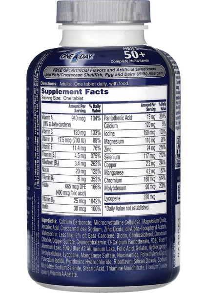 Men's 50 Complete 200 Tablets