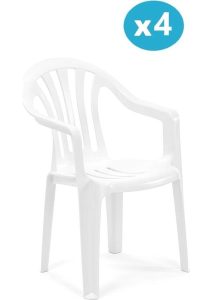 SY-2500 Manolya Plastik Bahçe Sandalye 4'lü Set