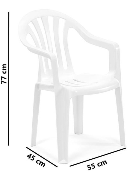 SY-2500 Manolya Plastik Bahçe Sandalye 4'lü Set