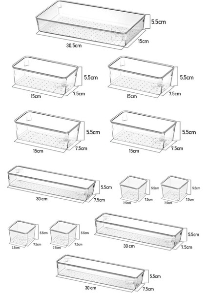 12'li Set Modüler Çekmece Içi Düzenleyici, Banyo Makyaj - Takı Düzenleyici - Ofis Masaüstü Organize fırsatları