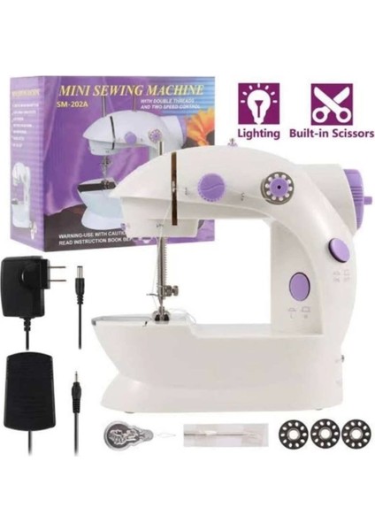 Dikiş Makinesi Sew Whiz Elektrikli Veya Pille Çalışabilen Çift Kademeli Işıklı Mini