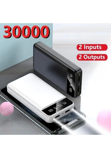 Power Bank 30000 Mah Harici Pil, Taşınabilir Şarj Cihazı (4172)
