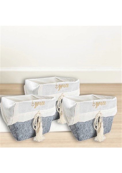 Çok Amaçlı Saklama Organizer Kutu Kare Keçe Sepet (Mega) - 03419