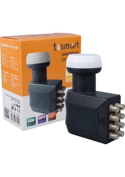 Tsmart 0.8db Ultra Hd 4K Unıversal Octo Sekiz Çıkışlı Lnb (4887)