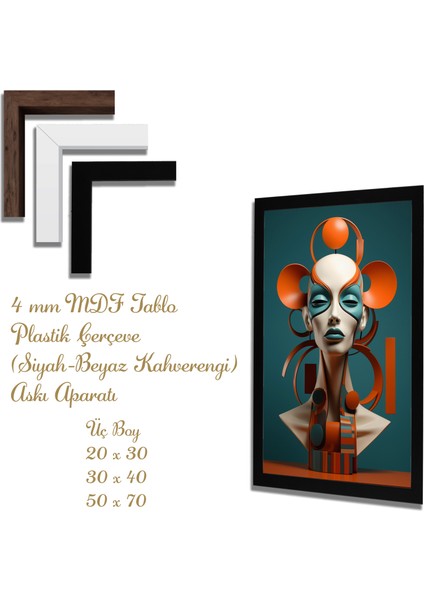 Ahşap Tablolar- Yapay Zeka ile Oluşturulmuş Görseller Uv Baskı-Mdf Tablo /2731
