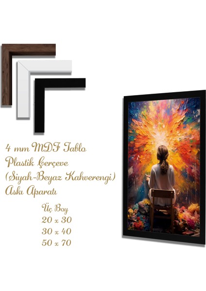 Ahşap Tablolar- Yapay Zeka ile Oluşturulmuş Görseller Uv Baskı-Mdf Tablo /6305