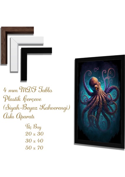 Ahşap Tablolar- Yapay Zeka ile Oluşturulmuş Görseller Uv Baskı-Mdf Tablo /5698