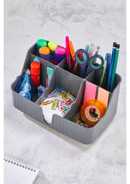 Line 6' Bölmeli Çok Amaçlı Masa Üstü Düzenleyici Kalemlik -Takı- Makyaj Organizeri modelleri