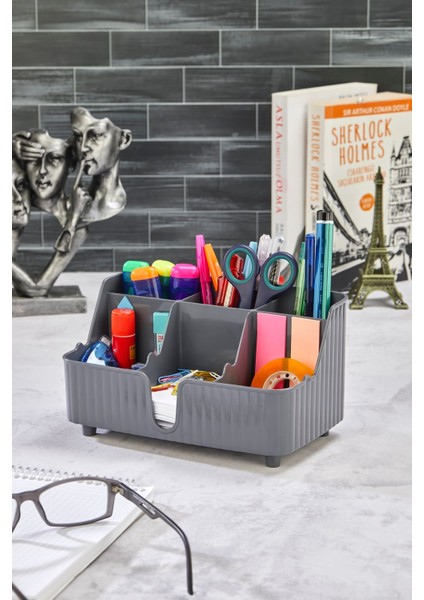 Line 6' Bölmeli Çok Amaçlı Masa Üstü Düzenleyici Kalemlik -Takı- Makyaj Organizeri fırsatları