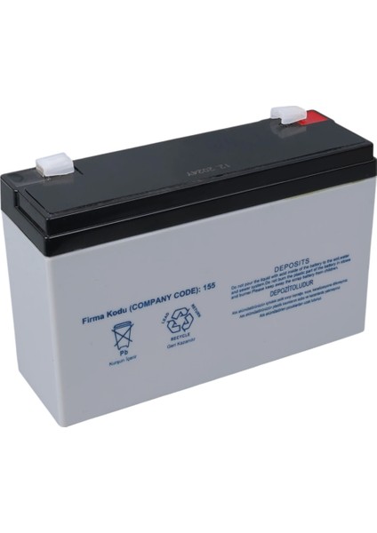 Yokohama YH-612 6 Volt - 12 Amper Kuru Akü (150 x 50 x 94 Mm) (4172)